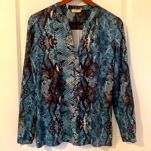 Casual Chiffon V-Neck Long Sleeve Blouse